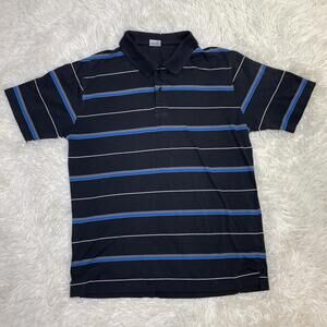 Gioberti Striped Men’s Polo Shirt Blue Size Men's Large (Excellent Cond.)